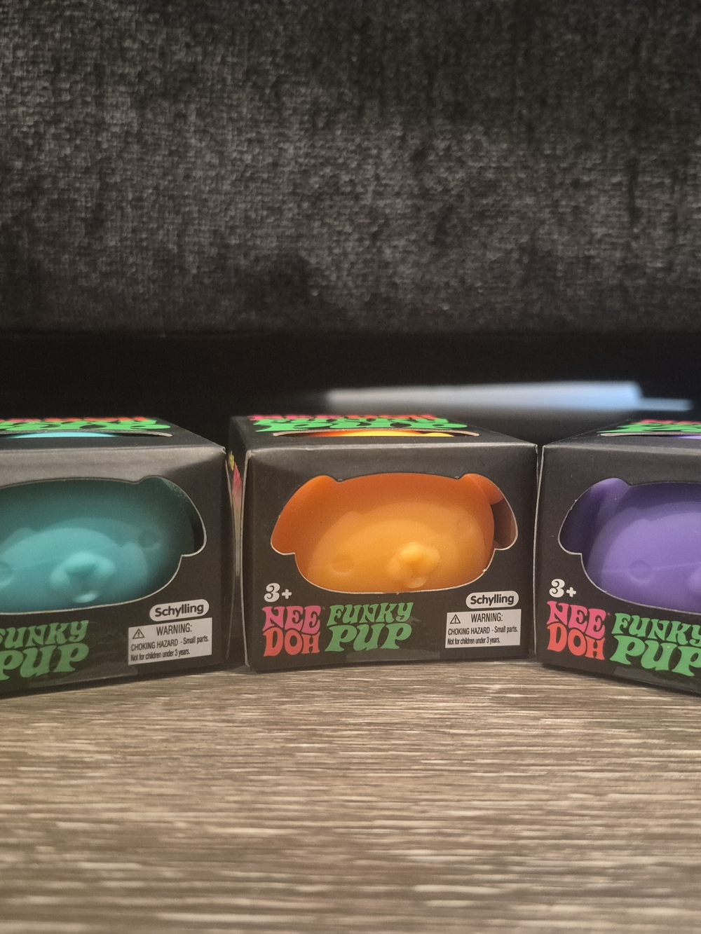 Needoh Funky Pup 3 Pack With Teal, Purple, And Orange New In Package